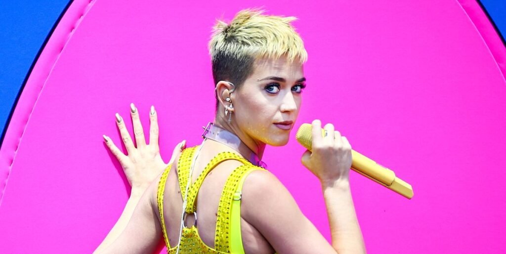 Katy Perry drops jaws in a putty-colored oversized sweatshirt dress