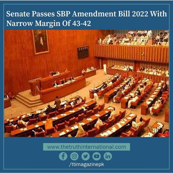 Senate passes SBP amendment bill 2021 with narrow margin of 43-42