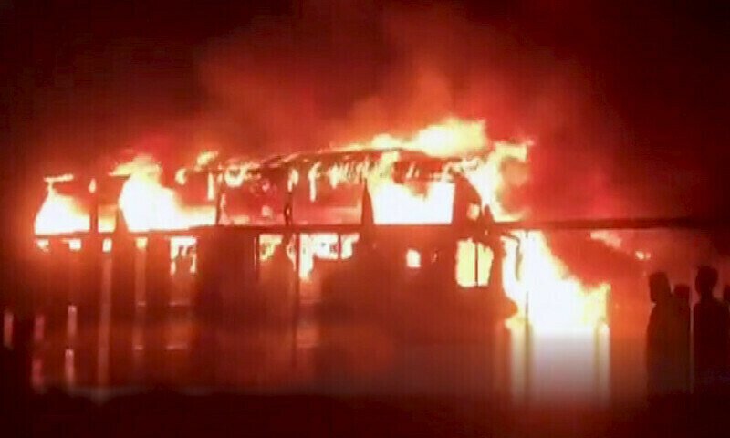 NOORIABAD: At least 18 people including minors burnt alive after a bus carrying Passengers Caught Fire