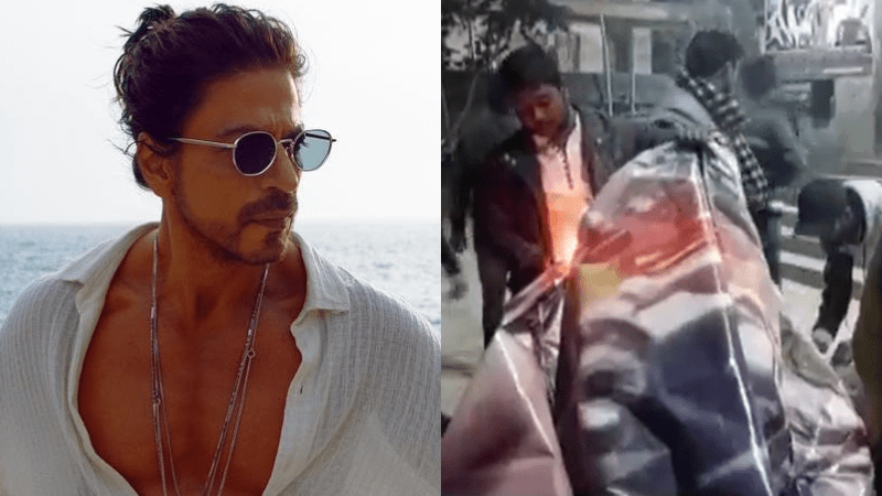 Posters of Shah Rukh Khan’s Pathaan torn down and burnt outside cinemas in India’s Bihar