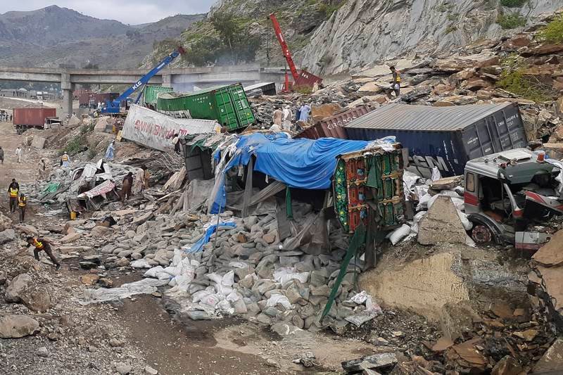 eight volunteers lost their lives in a landslide in Gilgit-Baltistan Volunteers were busy repairing a water supply scheme that had been affected by the devastating floods when a landslide suddenly struck them.