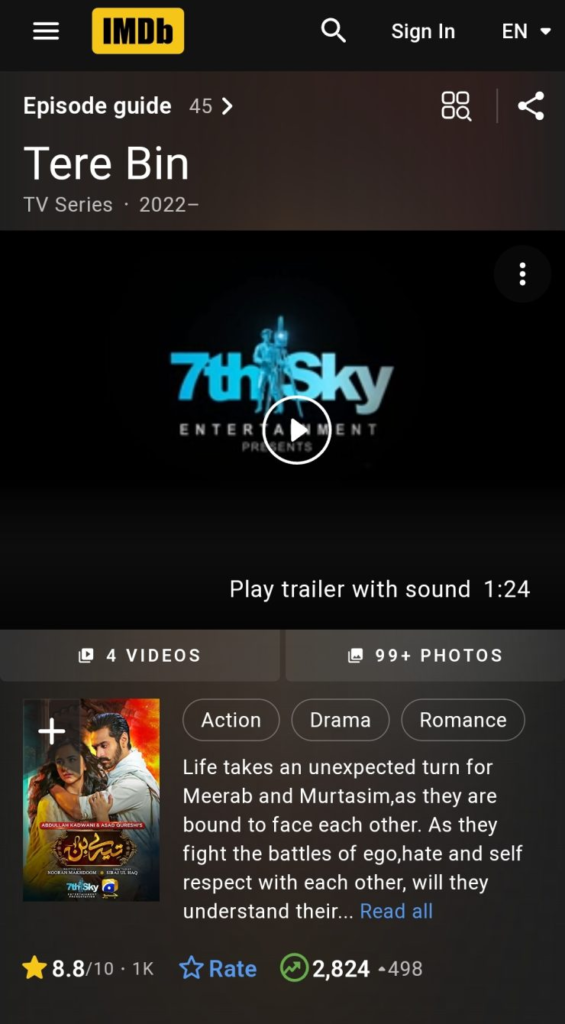 Fans anxiously await the upcoming episodes of the drama, eagerly hoping for a happy ending for Murtasim and Meerab, who are currently separated but yearned for by fans who eagerly await their reunion.