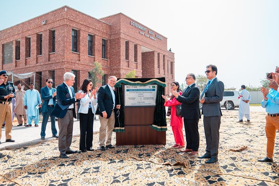 U.S. Ambassador Donald Blome inaugurates USAID-funded 100th school in Adam Khan Panhwar
