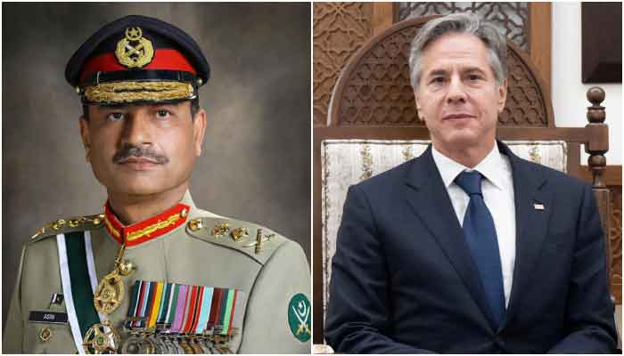 Pakistan’s Chief of Army Staff Engages with US Secretary of State Blinken in Talks on Regional Security