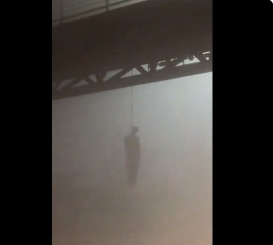 Watch clip of dead man hanging with a bridge in Islamabad I-9 Sector this morning