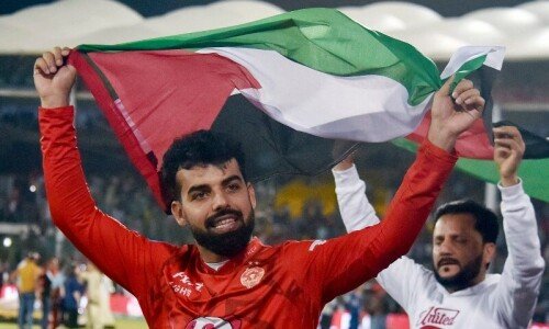 In the PSL 2024 final, Palestinian flags proudly wave