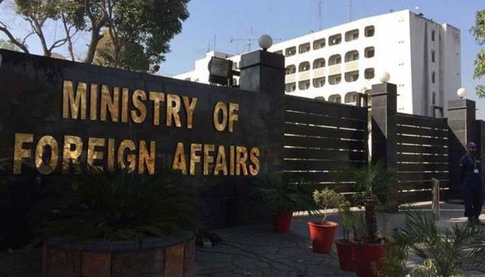 Pakistan strongly condemns the new restrictions imposed on political parties in Indian-administered Kashmir, as stated by the Foreign Office