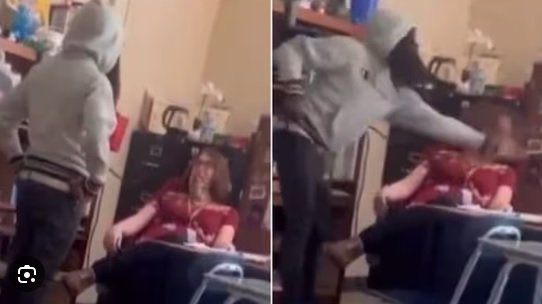 A high school student assaulted his female teacher in classroom: Students laughed and made videos