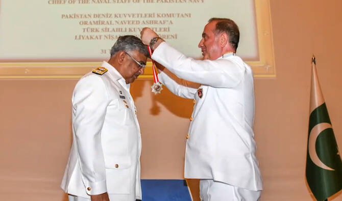Pakistan’s Naval Chief Awarded Turkiye’s Top Military Honour