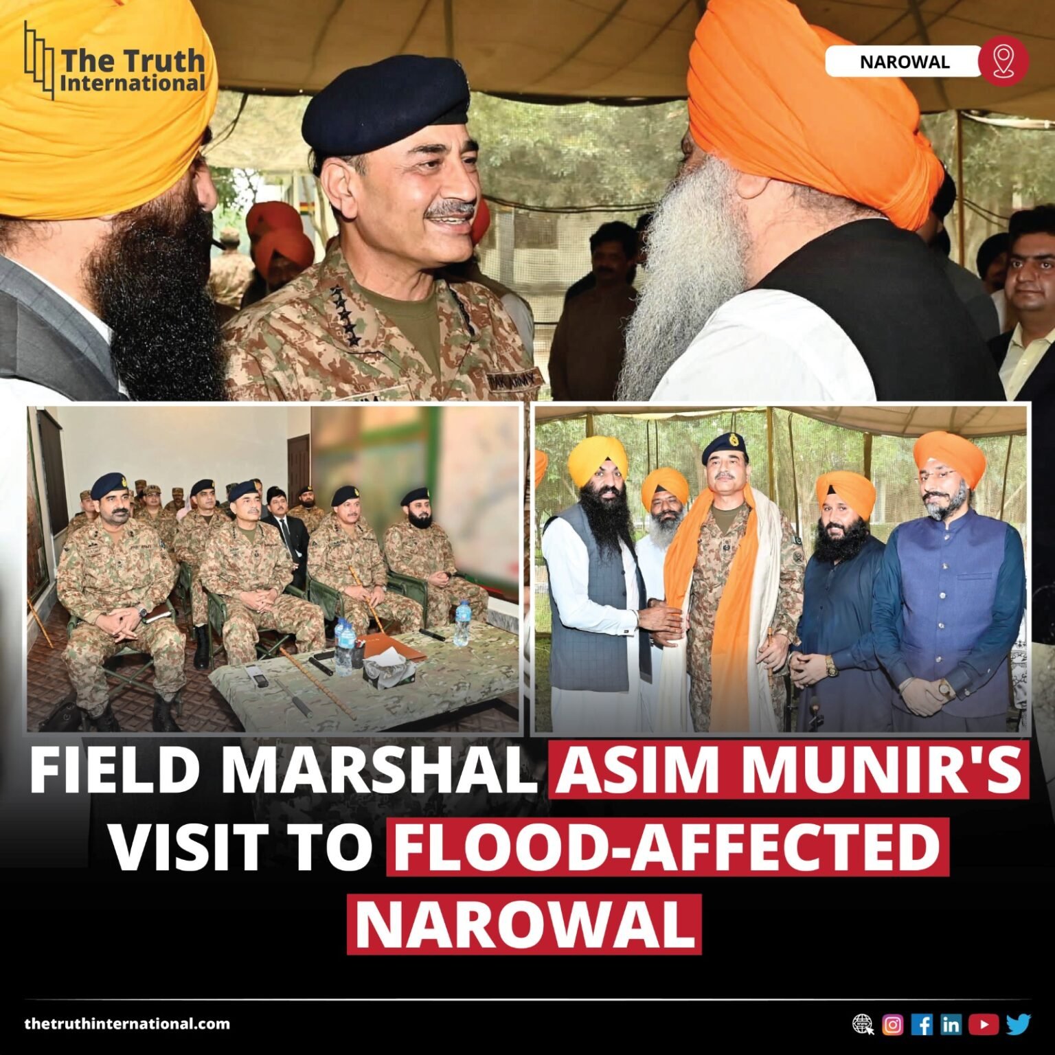 Field Marshal Asim Munir Visits Flood-Hit Punjab, Praises Troops’ Relief Efforts Field Marshal Asim Munir flood relief efforts