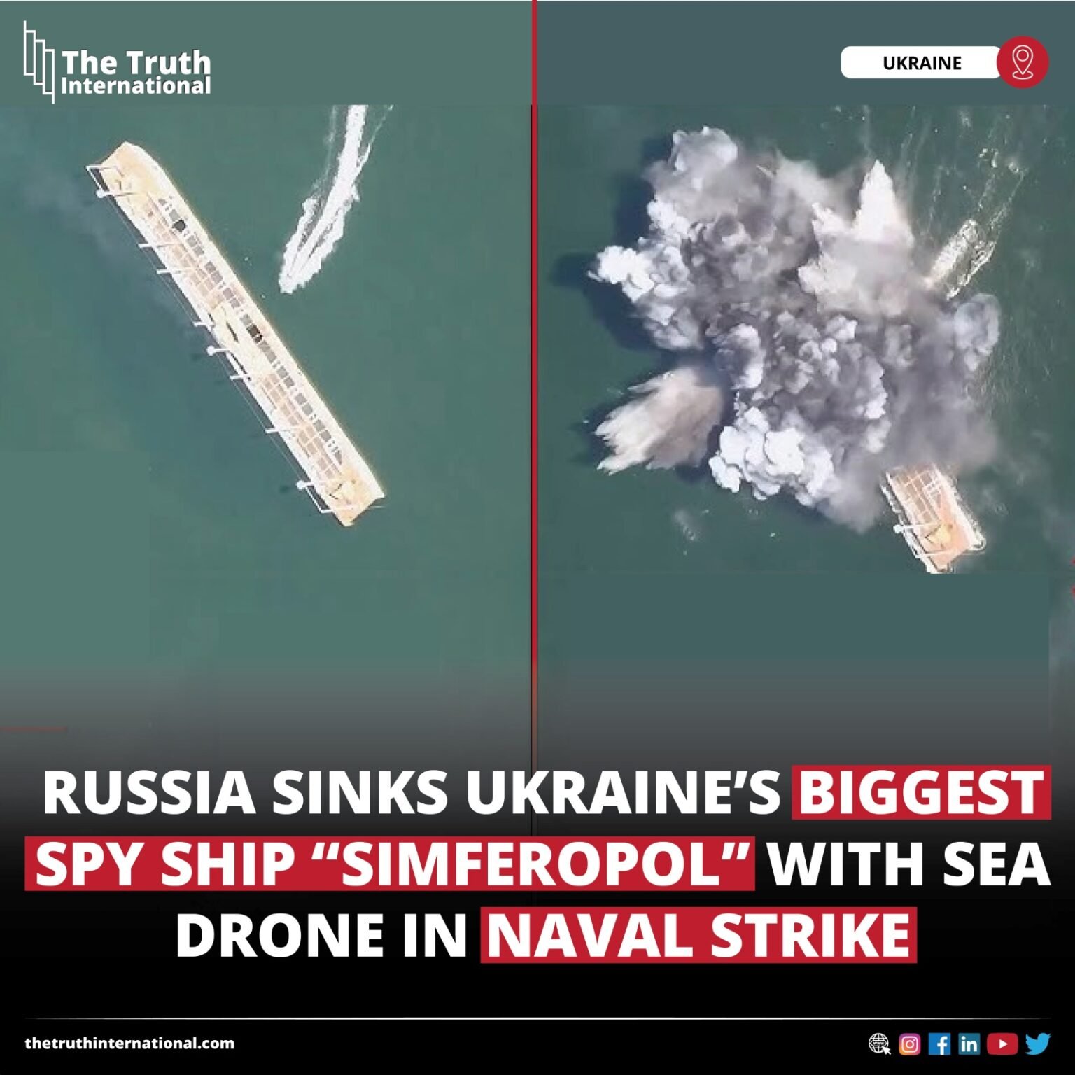 Russian drone boat sinks Ukrainian naval ship