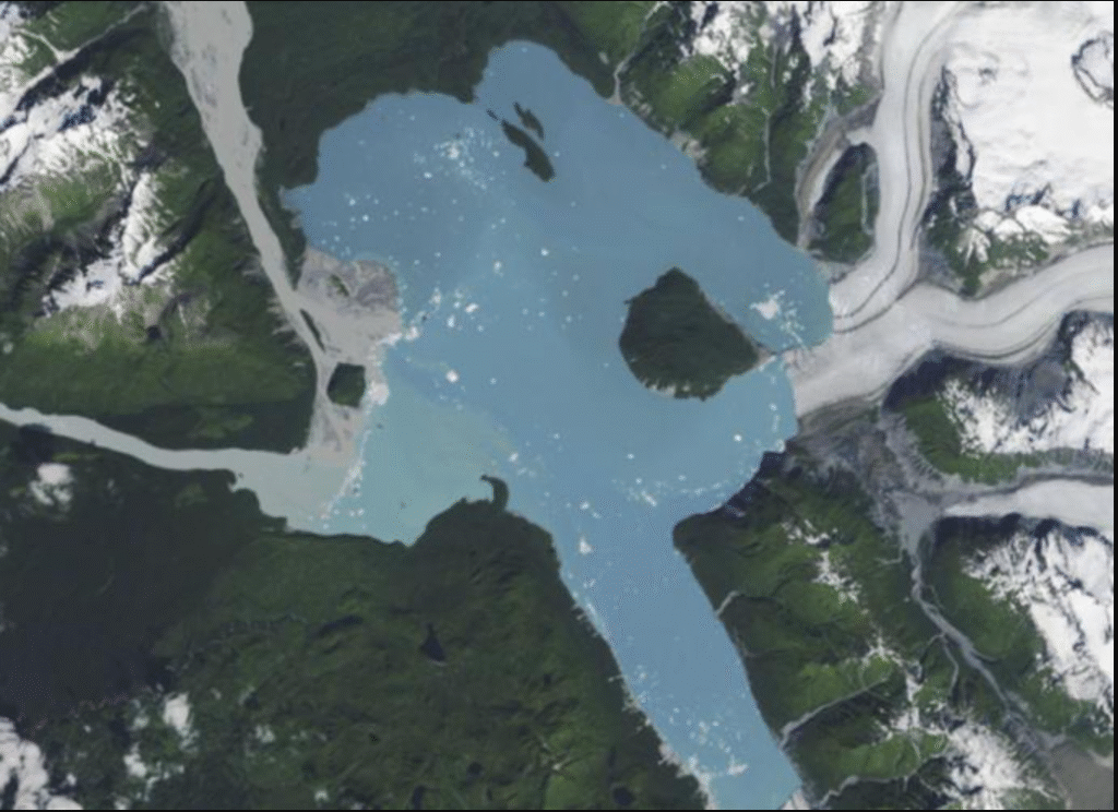 NASA Alaska new island glacier melt