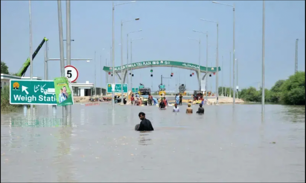 Punjab floods M5 motorway breach 2025