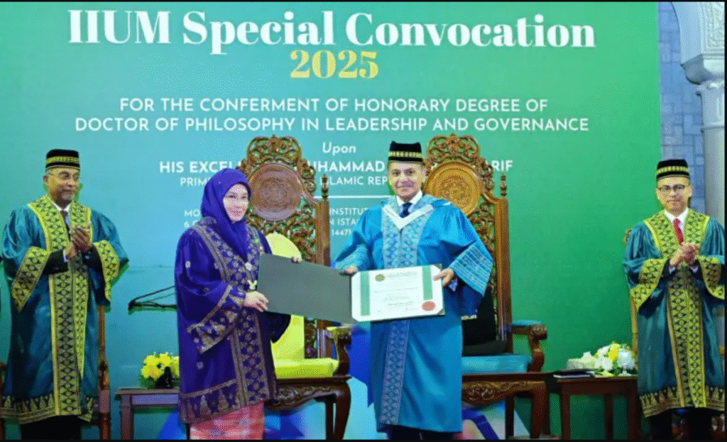 PM Shehbaz Sharif Receives Honorary Doctorate in Leadership and Governance from Malaysian University Shehbaz Sharif honorary doctorate Malaysia