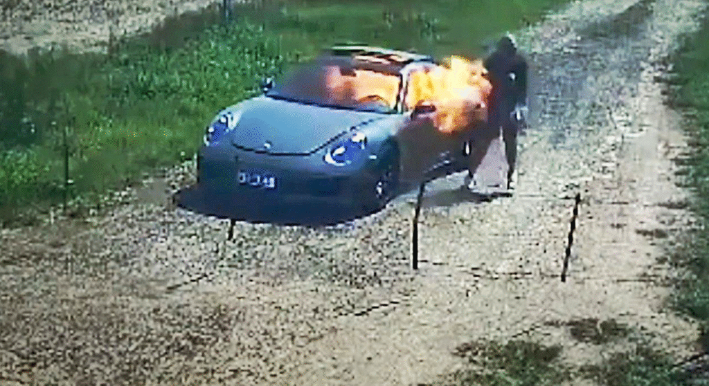 Brazilian man burns Porsche for insurance