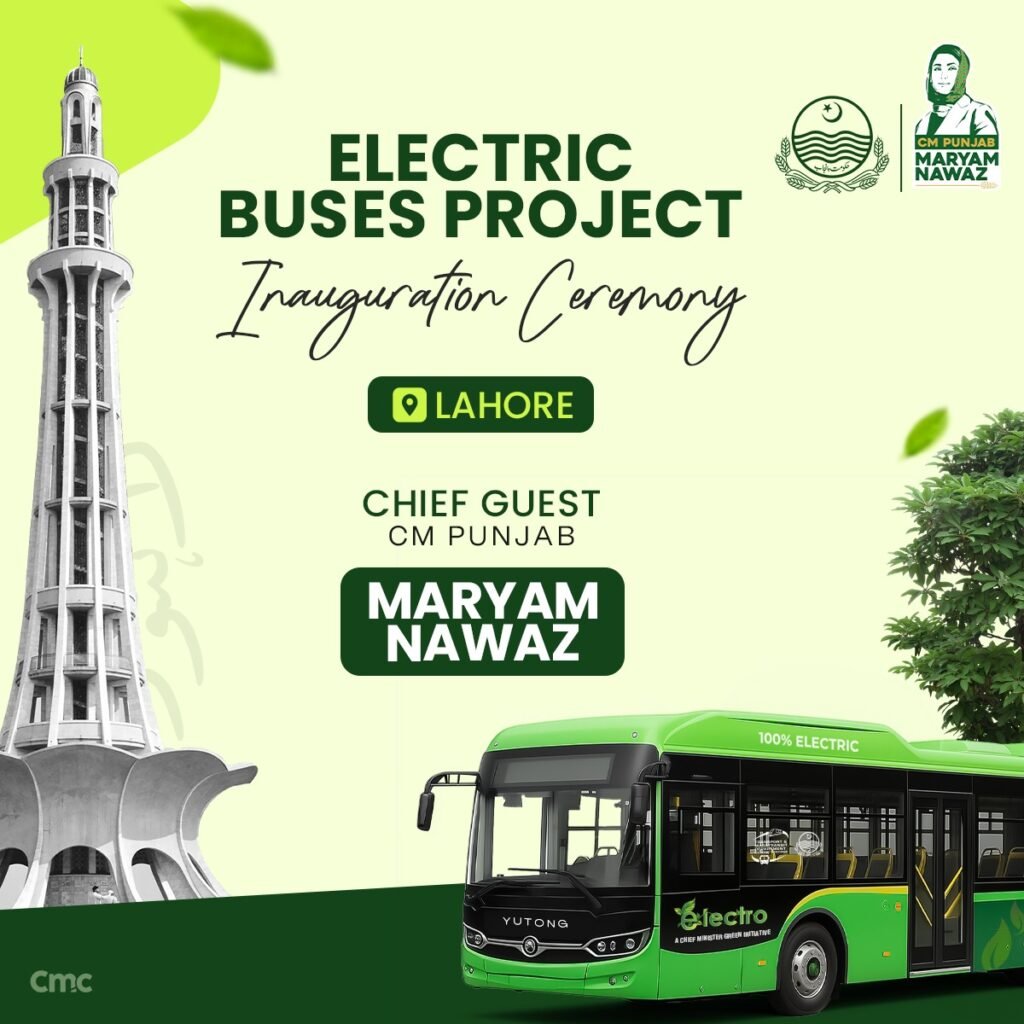 Punjab chief minister launches electric buses project in Lahore