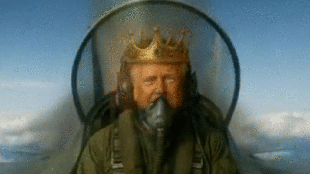 Trump AI video No Kings protests