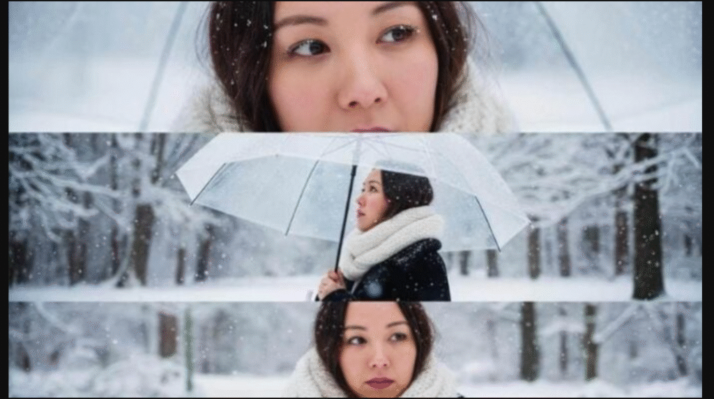 Meitu AI snow effect