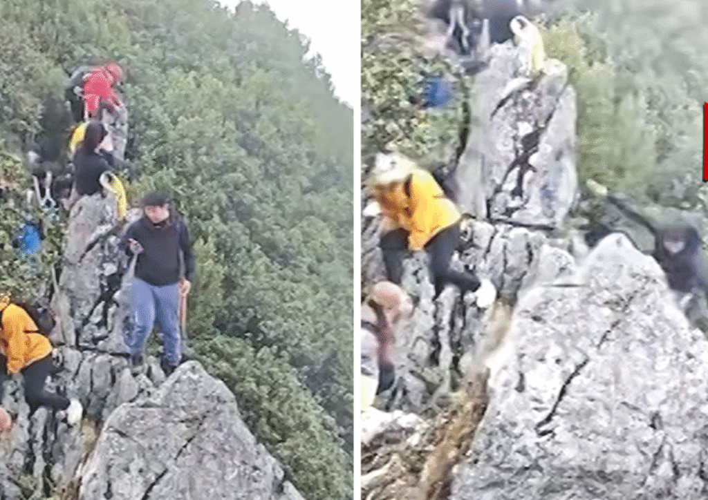 Miracle Escape: Tourist Survives 130-Foot Fall While Taking Selfie in China tourist survives cliff fall China selfie
