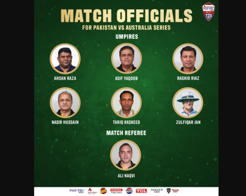 Pakistan vs Australia T20I officials