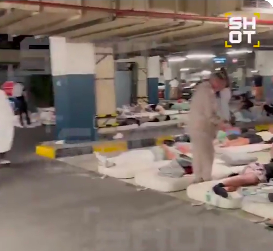 Watch video of tourists sleeping in the parking of Dubai hotel amid missiles strikes Iranian missile tensions shake Dubai as tourists shelter underground and celebrities recount frightening evacuation experiences.